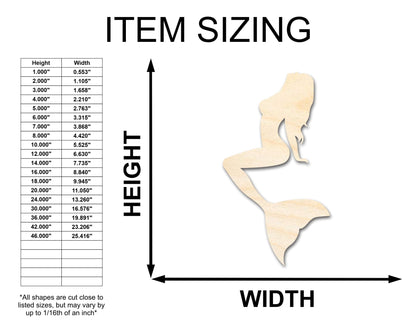 Unfinished Wood Mermaid Siren Silhouette - Craft - up to 46" DIY - NameSigns.com