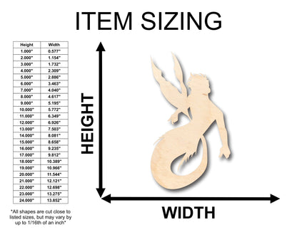 Unfinished Wood Merman Siren Shape - Craft - up to 46" DIY - NameSigns.com