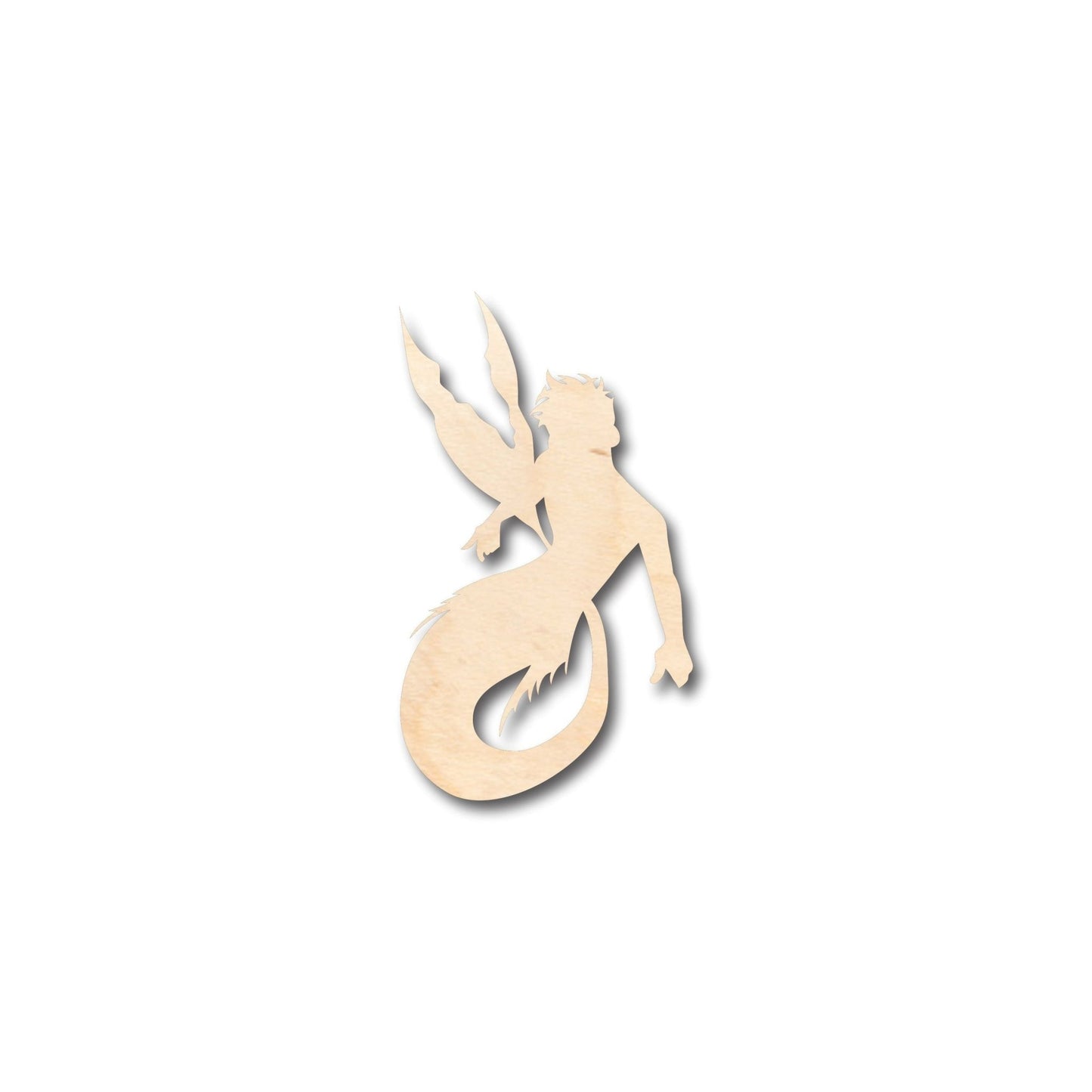 Unfinished Wood Merman Siren Shape - Craft - up to 46" DIY - NameSigns.com