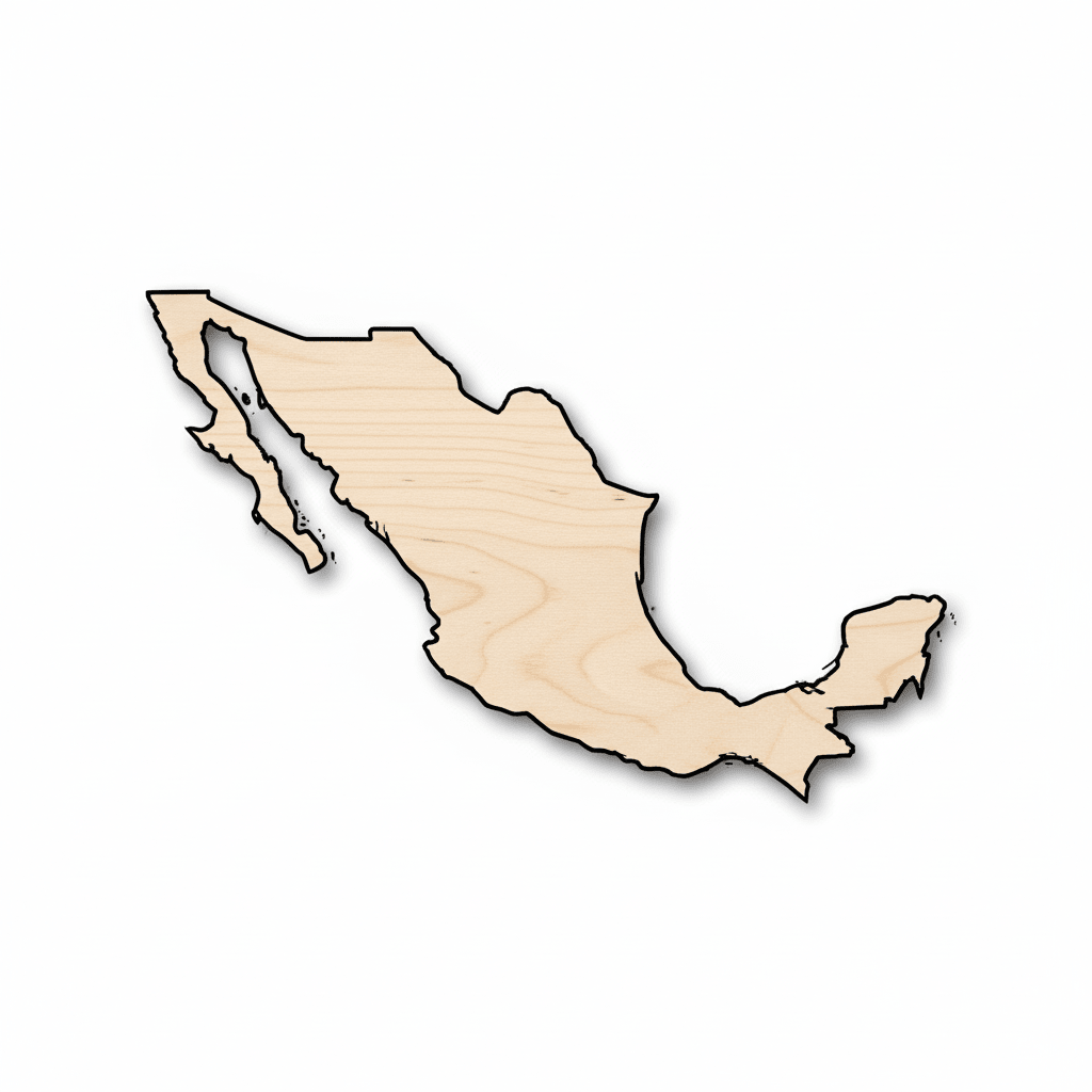 Unfinished Wood Mexico Shape - Country - Craft - up to 46" DIY - NameSigns.com