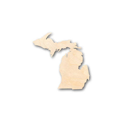 Unfinished Wood Michigan Connected Shape - Craft - up to 46" DIY - NameSigns.com