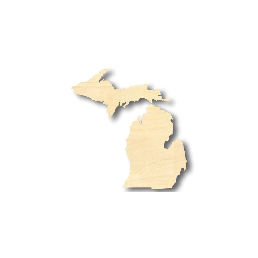 Unfinished Wood Michigan Shape (2 Pieces) - State - Craft - up to 46" DIY - NameSigns.com