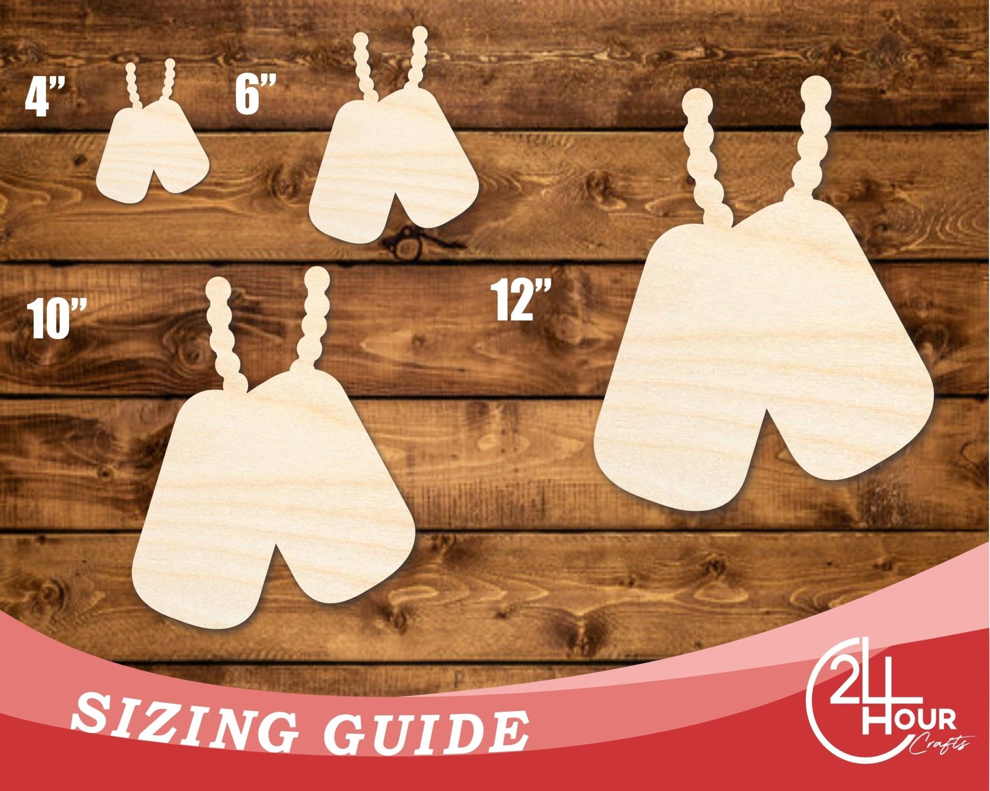 Unfinished Wood Military Dog Tag Chain Shape | DIY Craft Cutout | up to 46" DIY - NameSigns.com