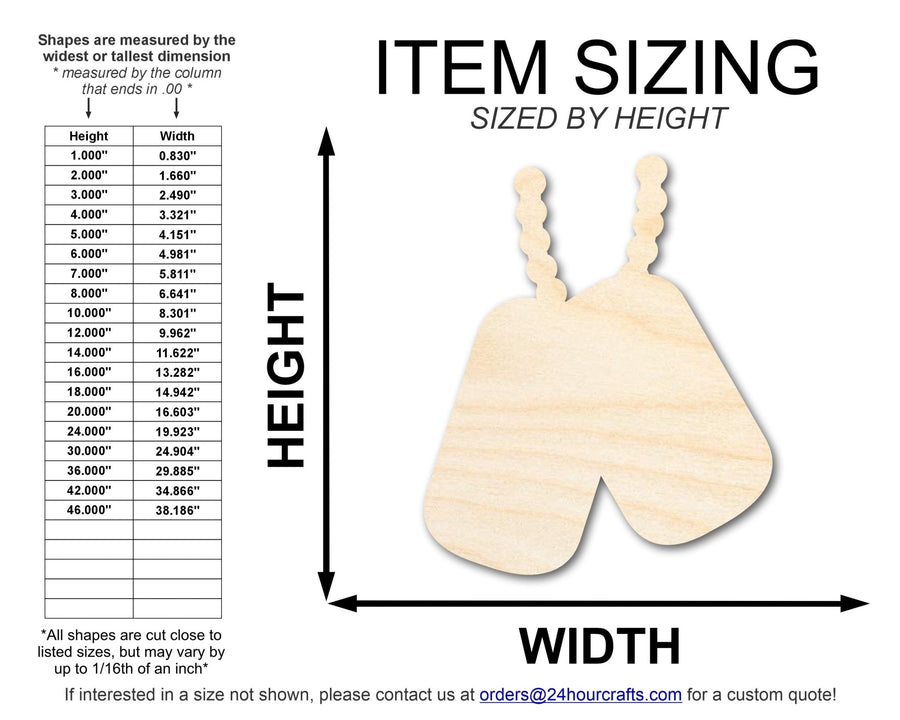 Unfinished Wood Military Dog Tag Chain Shape | DIY Craft Cutout | up to 46" DIY - NameSigns.com
