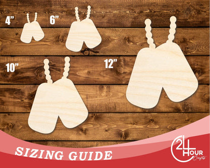 Unfinished Wood Military Dog Tag Chain Shape | DIY Craft Cutout | up to 46" DIY - NameSigns.com