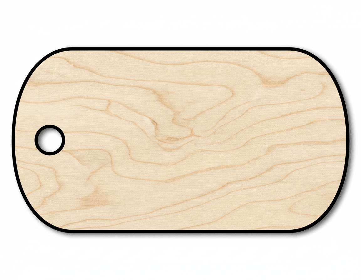 Unfinished Wood Military Dog Tag Shape | DIY Craft Cutout | up to 46" DIY - NameSigns.com