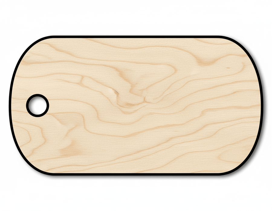 Unfinished Wood Military Dog Tag Shape | DIY Craft Cutout | up to 46" DIY - NameSigns.com