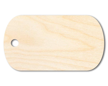 Unfinished Wood Military Dog Tag Shape | DIY Craft Cutout | up to 46" DIY - NameSigns.com