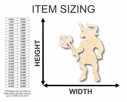 Unfinished Wood Minotaur Shape - Greek - Mythical - Monster - Craft - up to 46" DIY - NameSigns.com