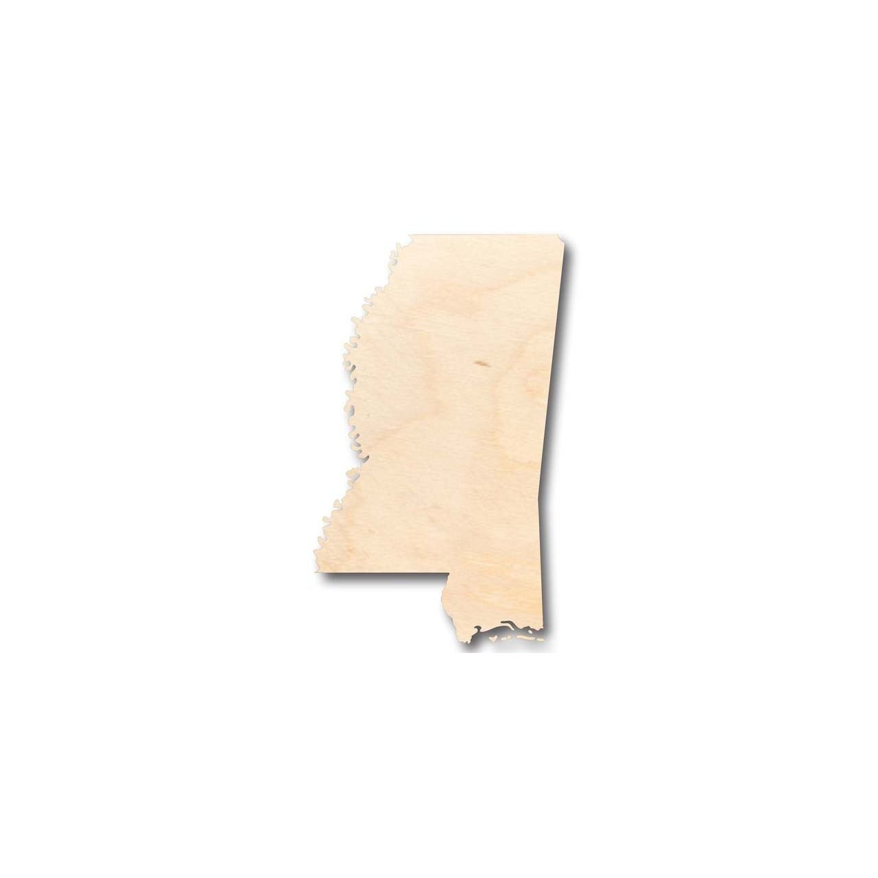 Unfinished Wood Mississippi Shape - State - Craft - up to 46" DIY - NameSigns.com