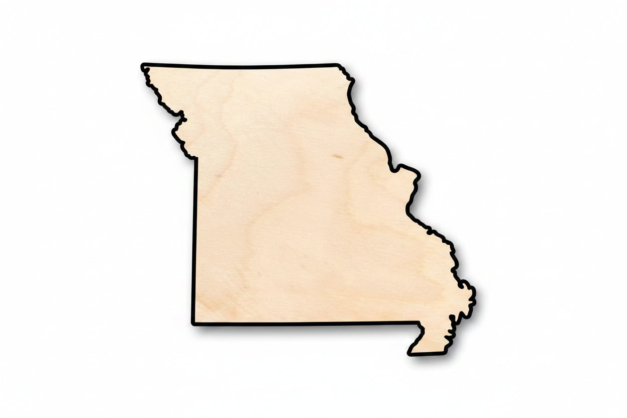 Unfinished Wood Missouri Shape - State - Craft - up to 46" DIY - NameSigns.com