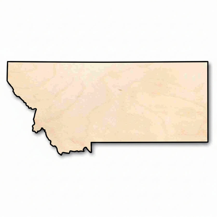 Unfinished Wood Montana Shape - State - Craft - up to 46" DIY - NameSigns.com