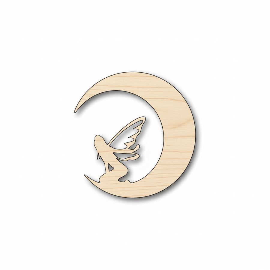 Unfinished Wood Moon Fairy Shape - Craft - up to 46" DIY - NameSigns.com