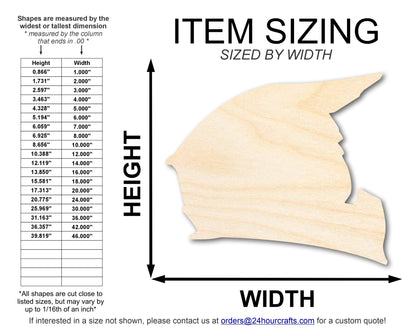 Unfinished Wood Motorcycle Helmet Shape | DIY Craft Cutout | up to 46" DIY - NameSigns.com