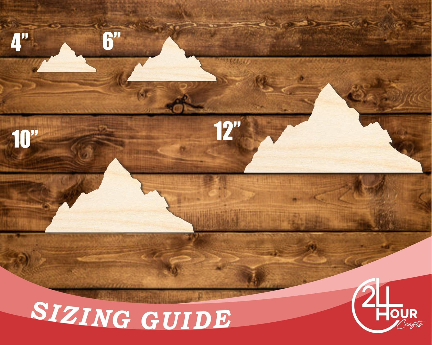 Unfinished Wood Mount Everest Shape | DIY Craft Cutout | up to 46" DIY - NameSigns.com