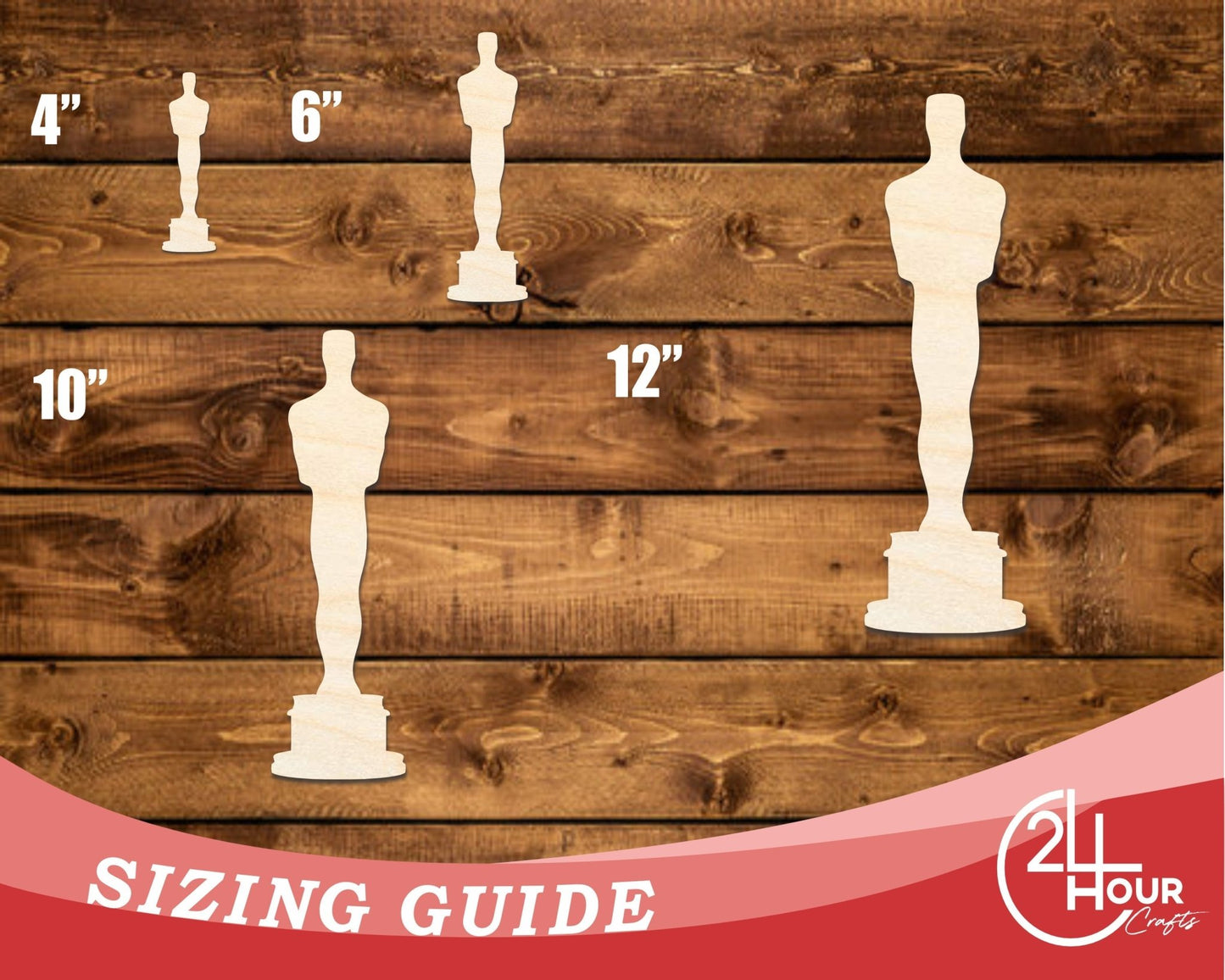 Unfinished Wood Movie Award Shape | DIY Craft Cutout | up to 46" DIY - NameSigns.com