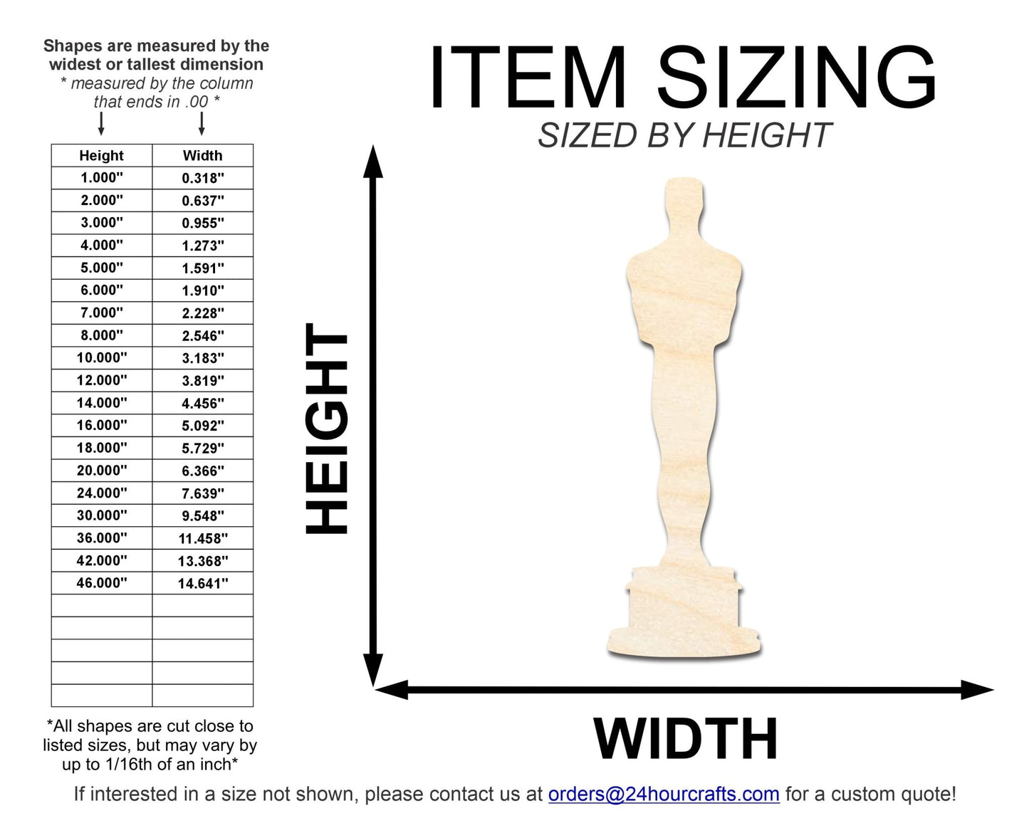 Unfinished Wood Movie Award Shape | DIY Craft Cutout | up to 46" DIY - NameSigns.com