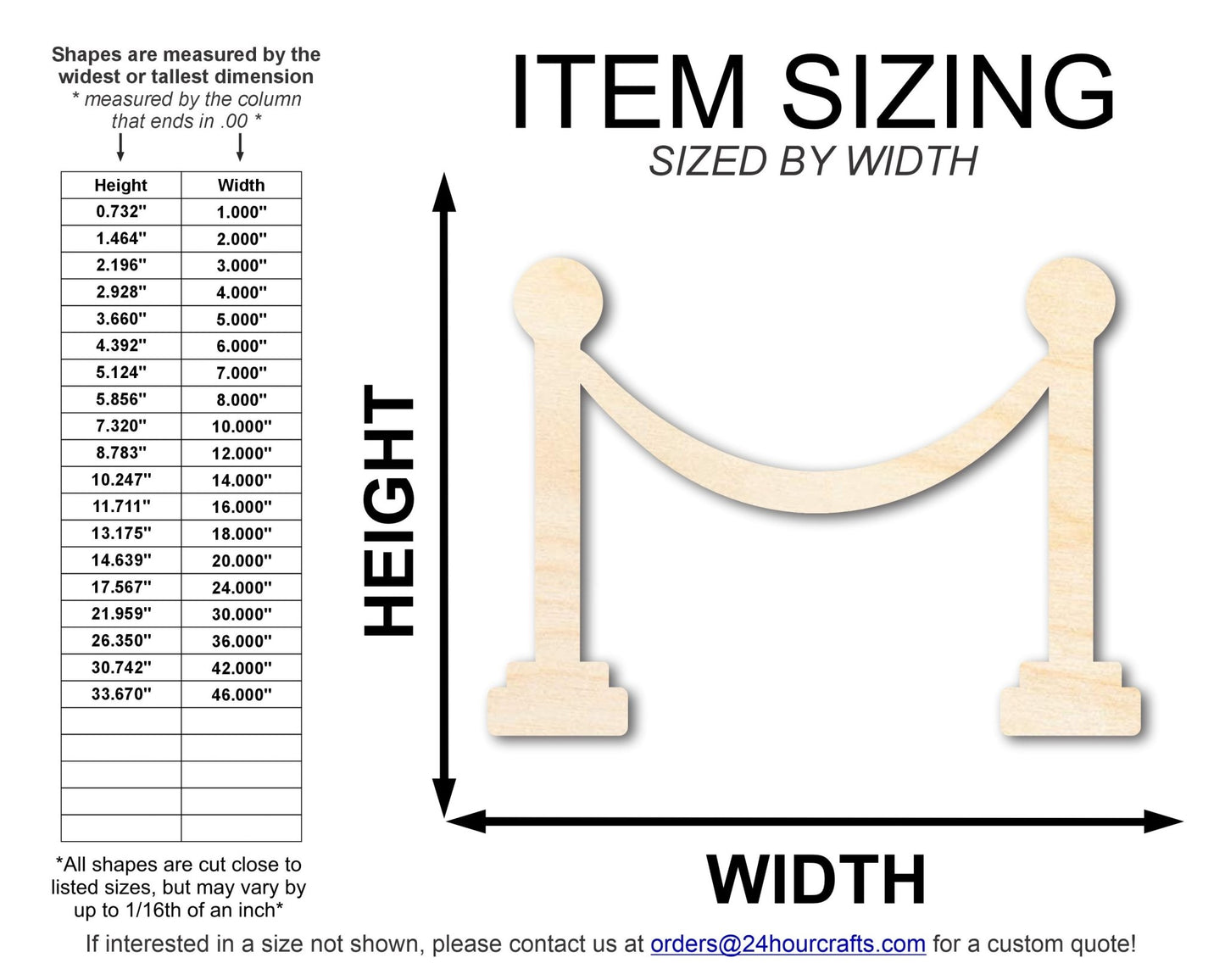 Unfinished Wood Movie Rope Shape | DIY Craft Cutout | up to 46" DIY - NameSigns.com