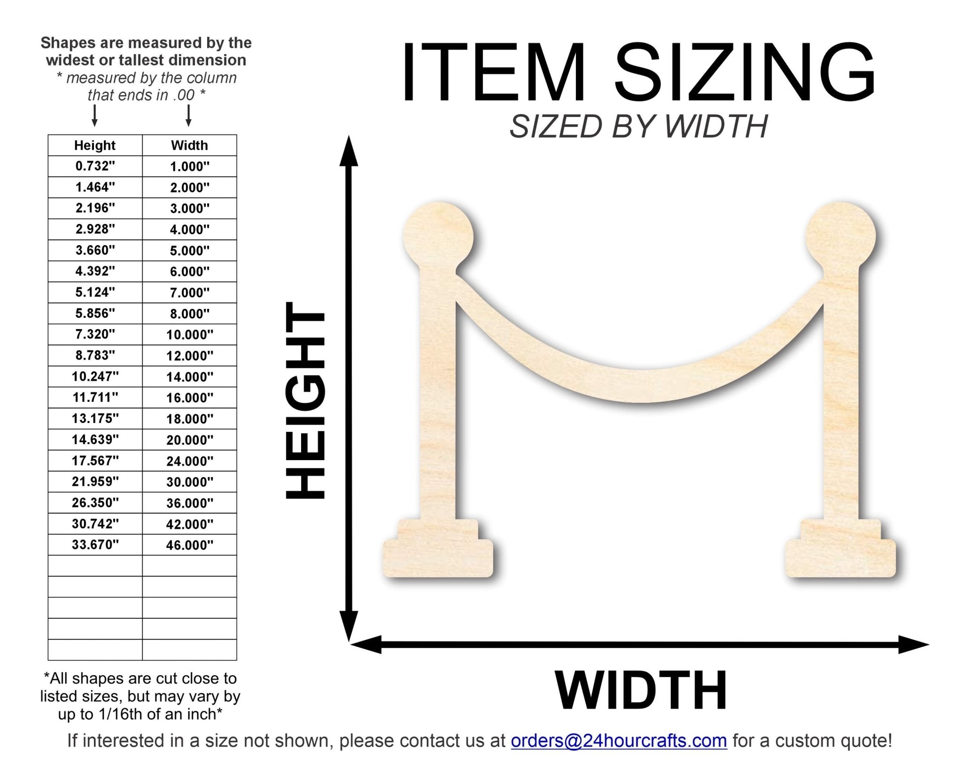 Unfinished Wood Movie Rope Shape | DIY Craft Cutout | up to 46" DIY - NameSigns.com