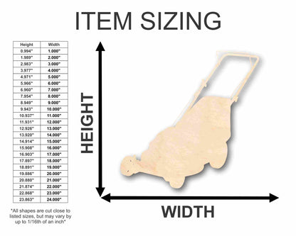Unfinished Wood Mower Silhouette - Craft - up to 46" DIY - NameSigns.com
