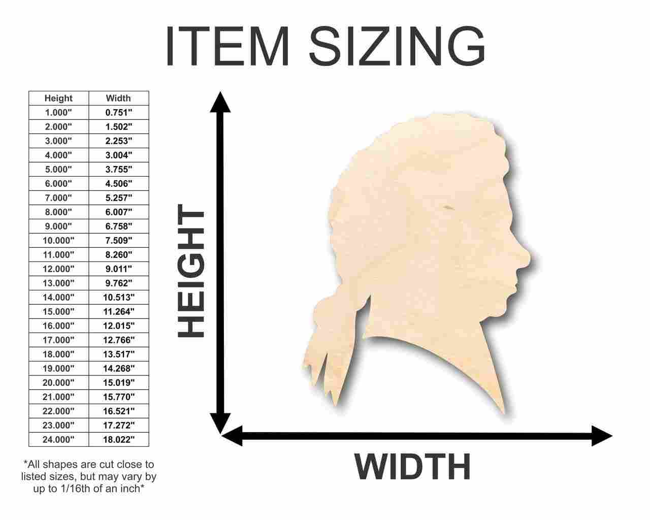 Unfinished Wood Mozart Shape - Music - History - Craft - up to 46" DIY - NameSigns.com