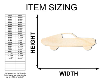 Unfinished Wood Muscle Car Shape - Car Craft - up to 46" DIY - NameSigns.com
