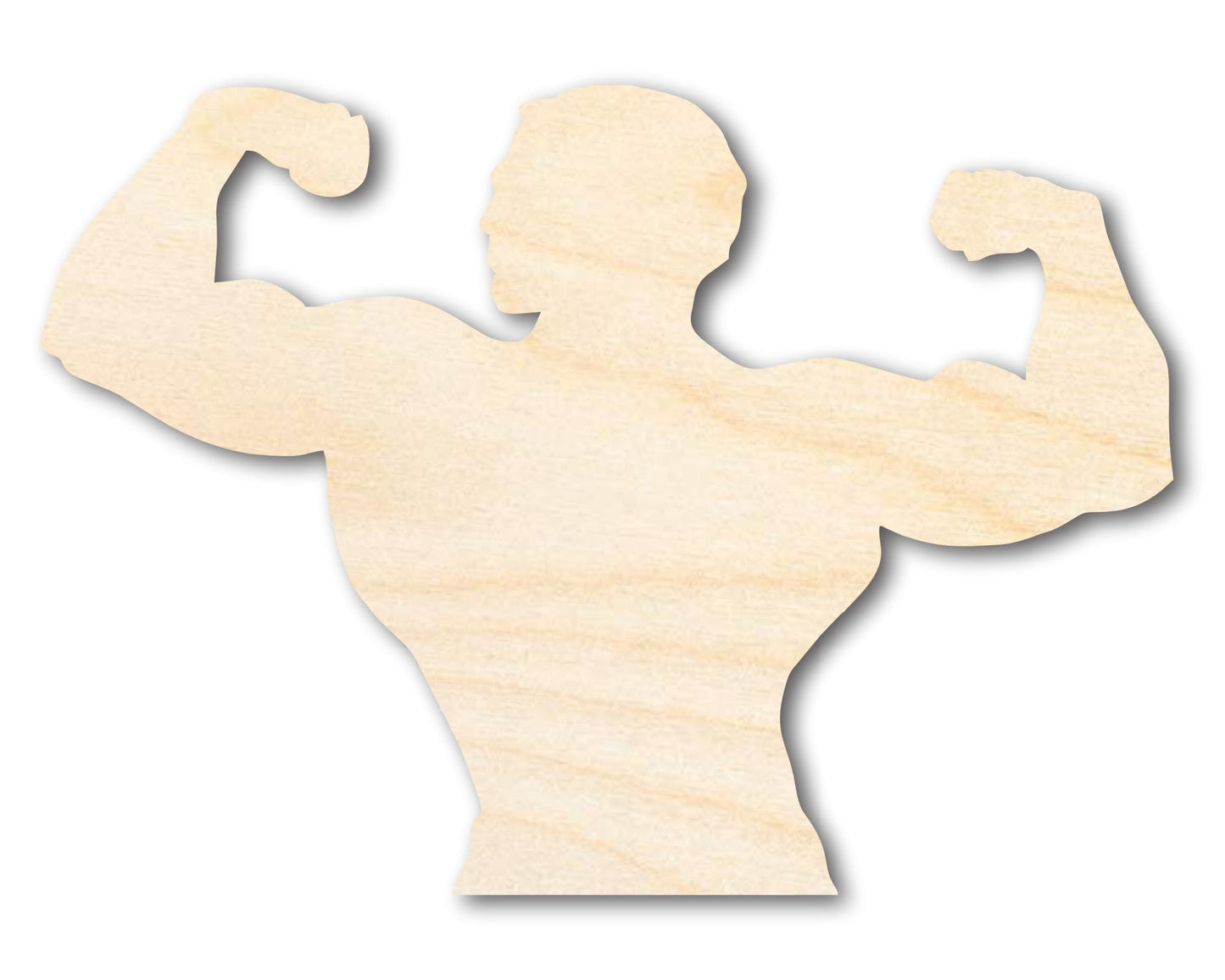 Unfinished Wood Muscle Man Shape | DIY Craft Cutout | up to 46" DIY - NameSigns.com