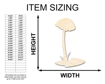 Unfinished Wood Mushroom Shape - Craft - up to 46" - NameSigns.com