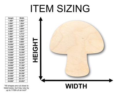Unfinished Wood Mushroom Shape - Craft - up to 46" DIY - NameSigns.com