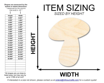 Unfinished Wood Mushroom Shape | DIY Craft Cutout | up to 46" DIY - NameSigns.com
