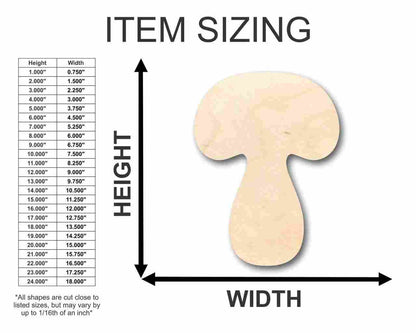 Unfinished Wood Mushroom Shape - Nature - Food - Craft - up to 46" DIY - NameSigns.com