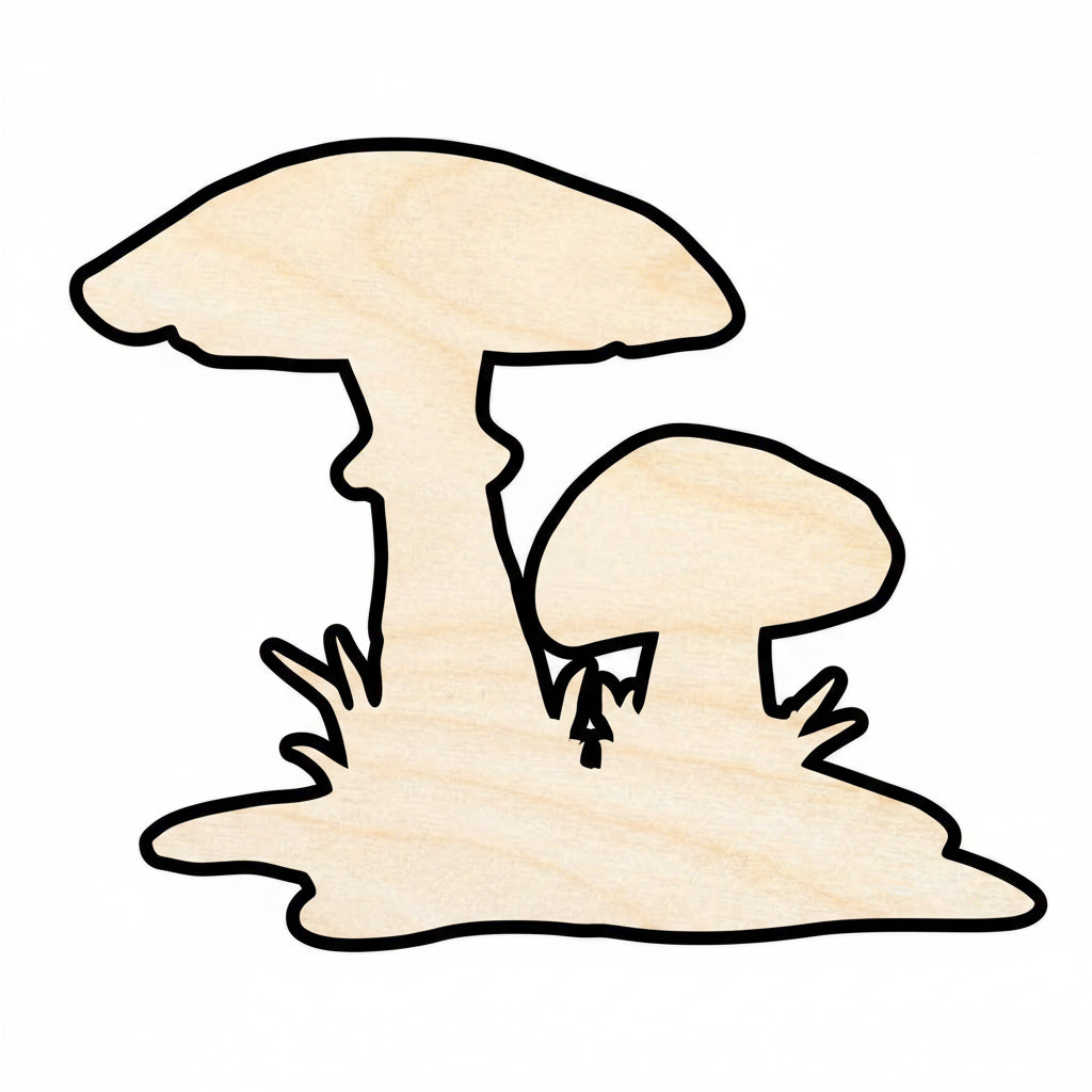 Unfinished Wood Mushrooms Shape - Craft - up to 46" - NameSigns.com