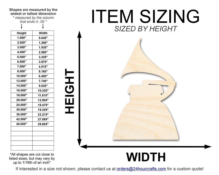 Unfinished Wood Music Award Shape | DIY Craft Cutout | up to 46" DIY - NameSigns.com