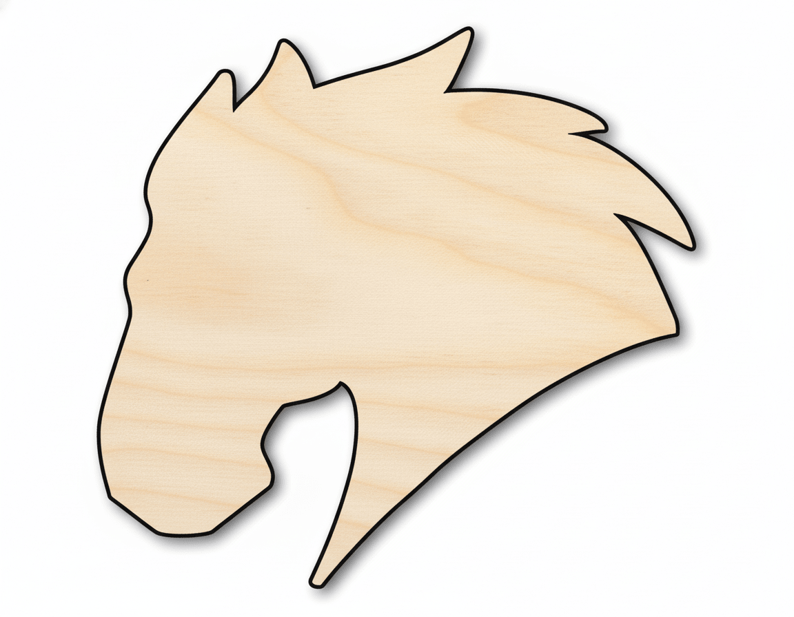 Unfinished Wood Mustang Mascot Shape | DIY Craft Cutout | up to 46" DIY - NameSigns.com