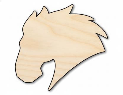 Unfinished Wood Mustang Mascot Shape | DIY Craft Cutout | up to 46" DIY - NameSigns.com