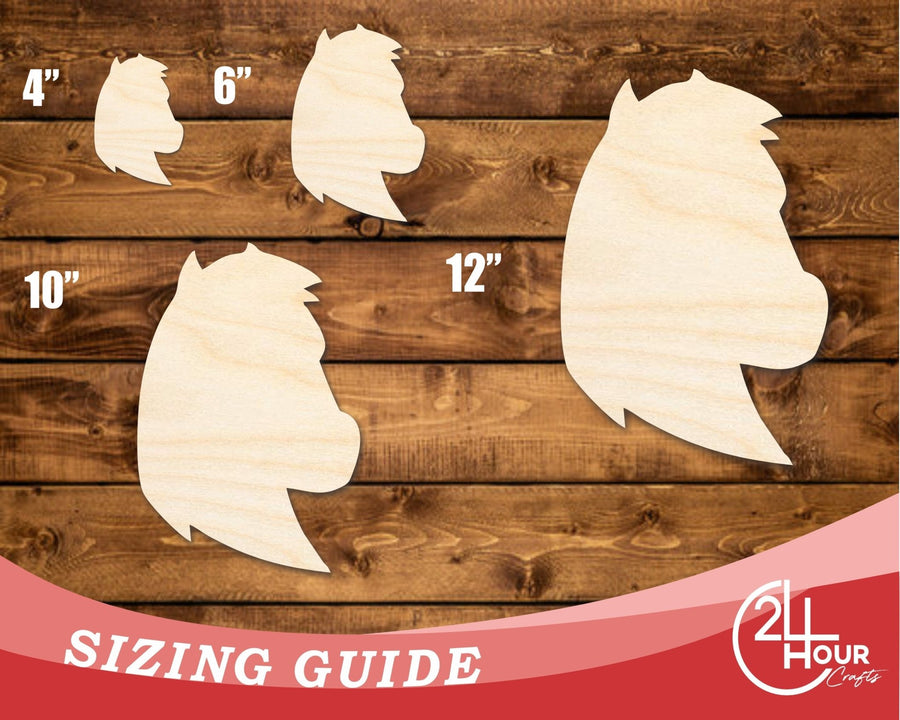 Unfinished Wood Mustang Mascot Shape | DIY Craft Cutout | up to 46" DIY - NameSigns.com