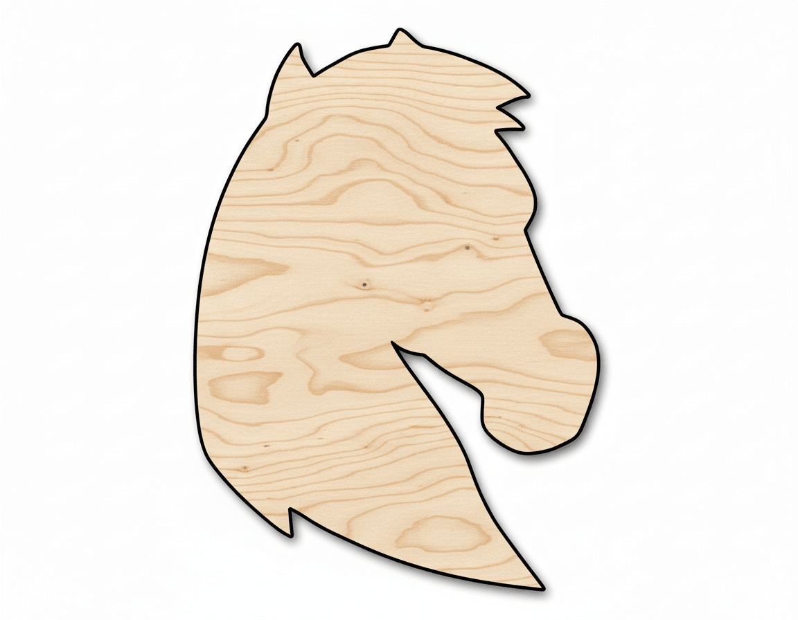Unfinished Wood Mustang Mascot Shape | DIY Craft Cutout | up to 46" DIY - NameSigns.com