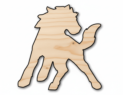 Unfinished Wood Mustang Mascot Shape | DIY Craft Cutout | up to 46" DIY - NameSigns.com