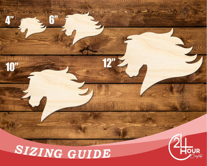 Unfinished Wood Mustang Mascot Shape | DIY Craft Cutout | up to 46" DIY - NameSigns.com