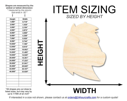 Unfinished Wood Mustang Mascot Shape | DIY Craft Cutout | up to 46" DIY - NameSigns.com