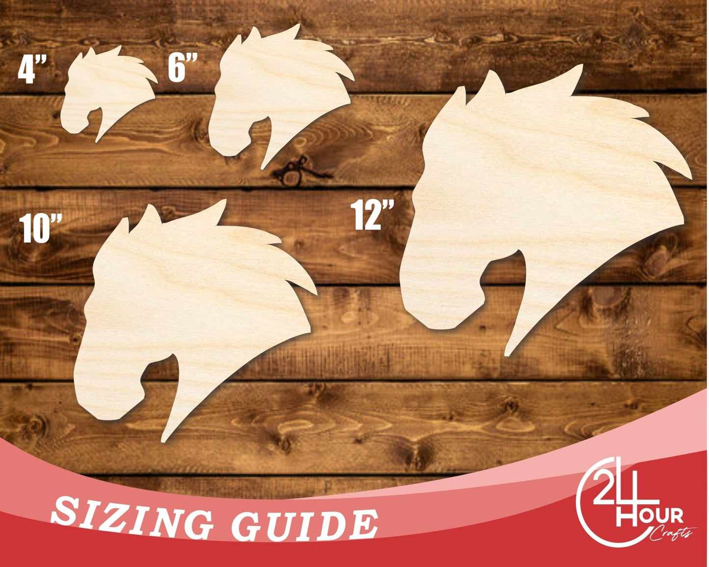 Unfinished Wood Mustang Mascot Shape | DIY Craft Cutout | up to 46" DIY - NameSigns.com