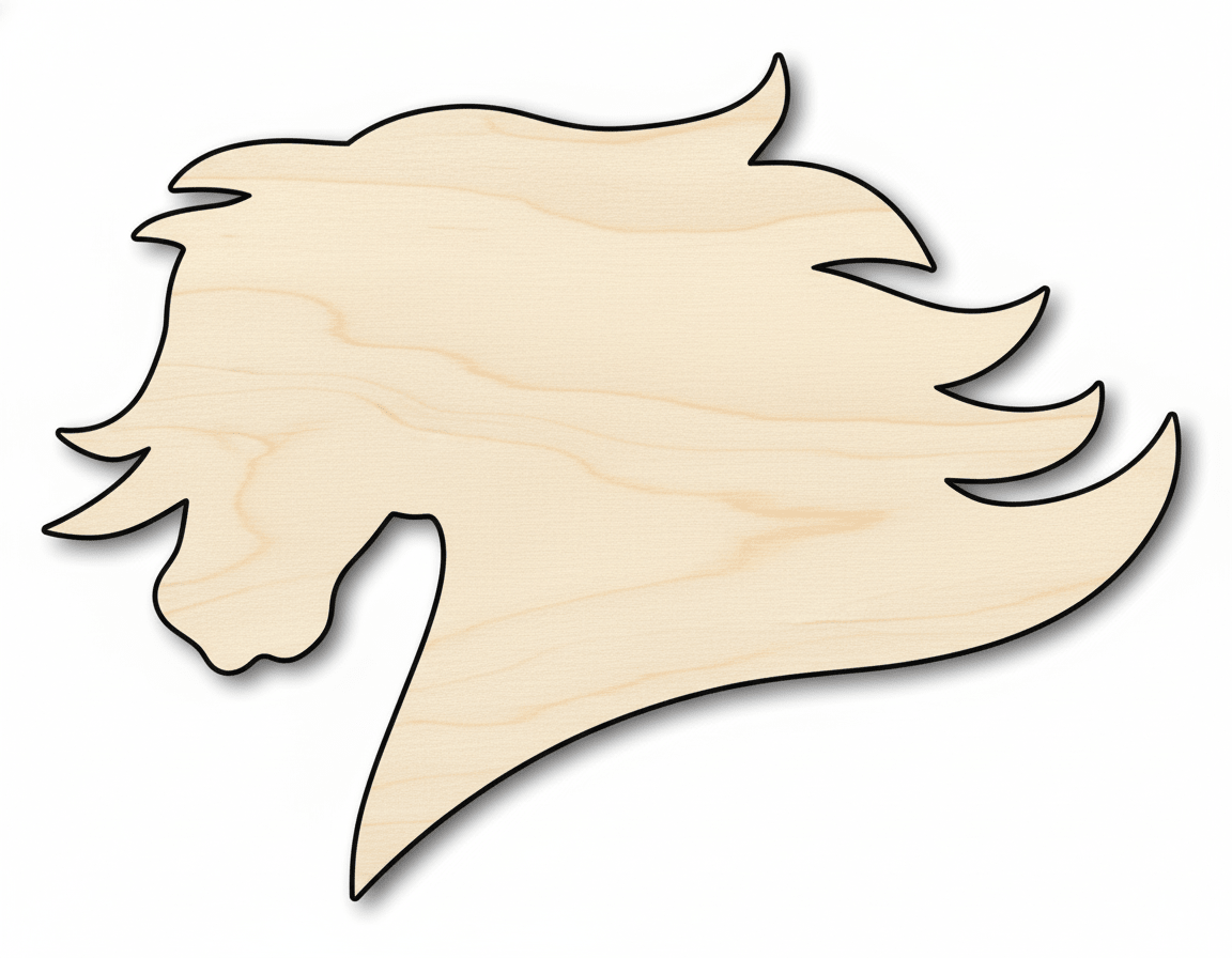 Unfinished Wood Mustang Mascot Shape | DIY Craft Cutout | up to 46" DIY - NameSigns.com