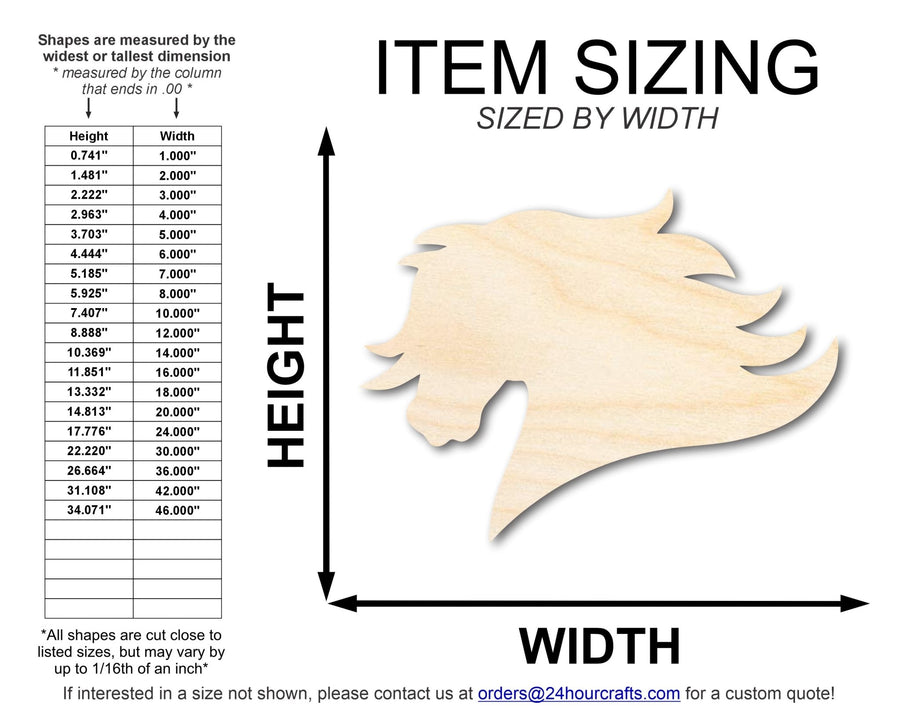 Unfinished Wood Mustang Mascot Shape | DIY Craft Cutout | up to 46" DIY - NameSigns.com