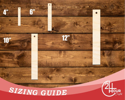 Unfinished Wood Narrow Bookmark Shape | DIY Craft Cutout | up to 12" DIY - NameSigns.com