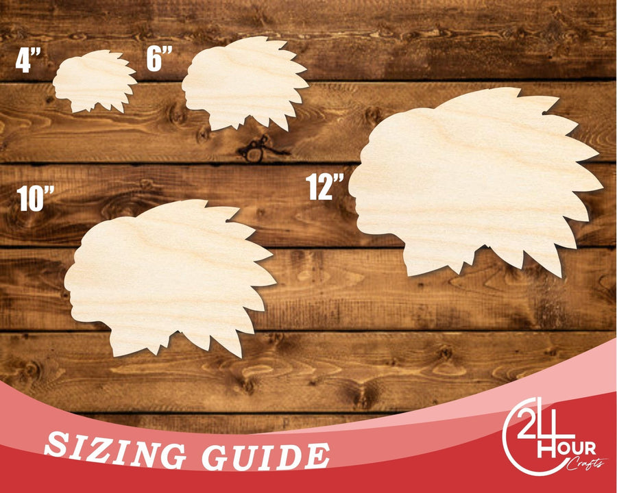 Unfinished Wood Native American Mascot Shape | DIY Craft Cutout | up to 46" DIY - NameSigns.com