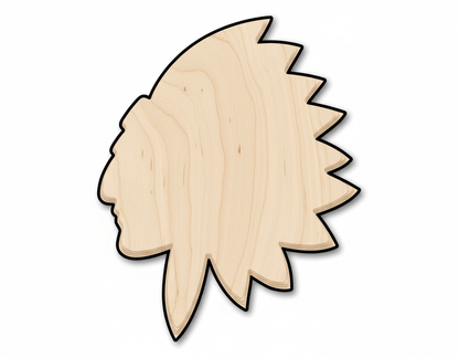 Unfinished Wood Native American Mascot Shape | DIY Craft Cutout | up to 46" DIY - NameSigns.com