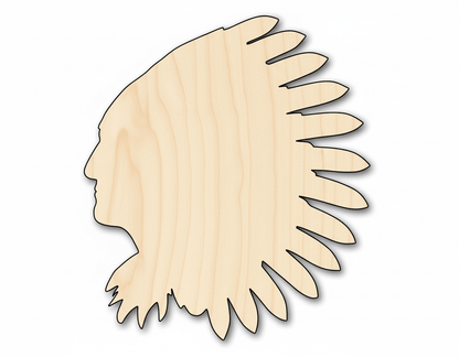 Unfinished Wood Native American Mascot Shape | DIY Craft Cutout | up to 46" DIY - NameSigns.com