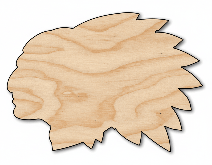 Unfinished Wood Native American Mascot Shape | DIY Craft Cutout | up to 46" DIY - NameSigns.com