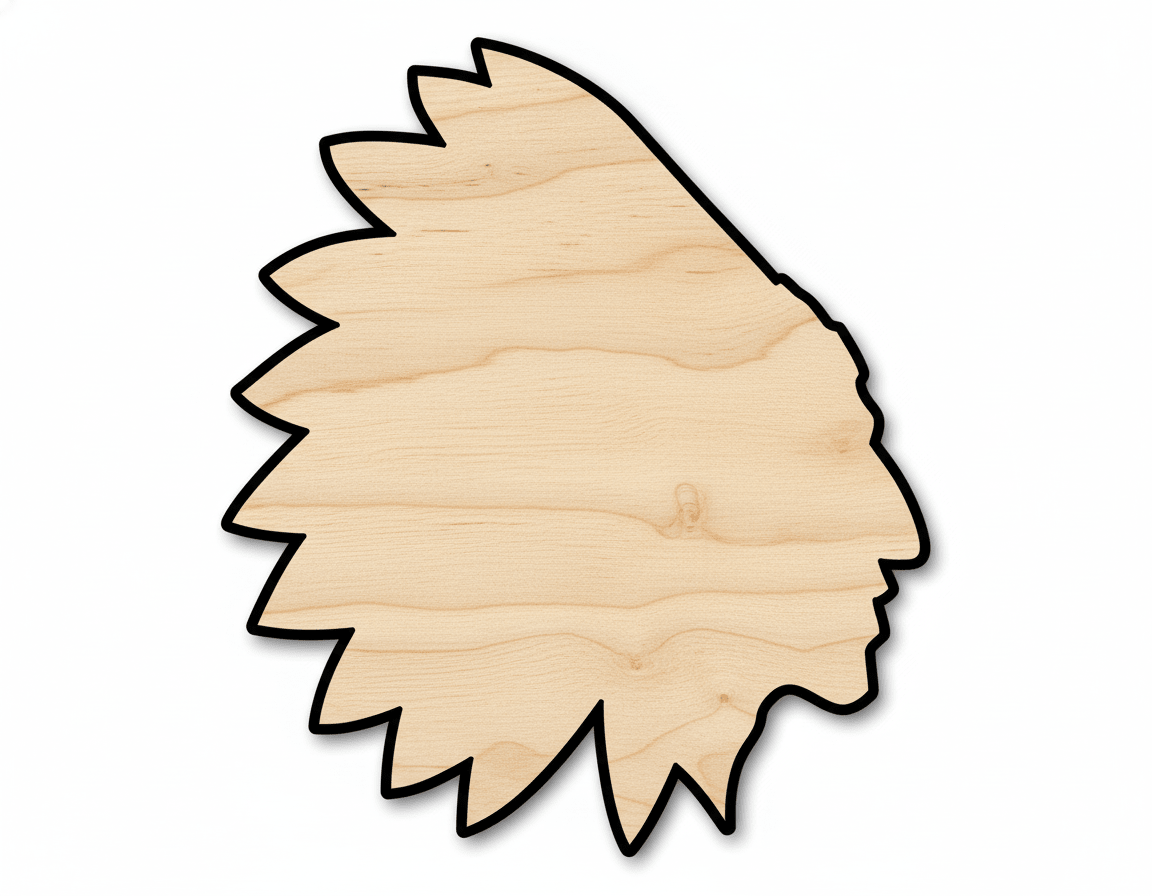 Unfinished Wood Native American Mascot Shape | DIY Craft Cutout | up to 46" DIY - NameSigns.com