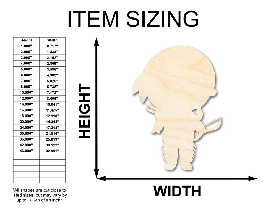 Unfinished Wood Native Boy Shape | Craft Cutout | up to 46" DIY - NameSigns.com